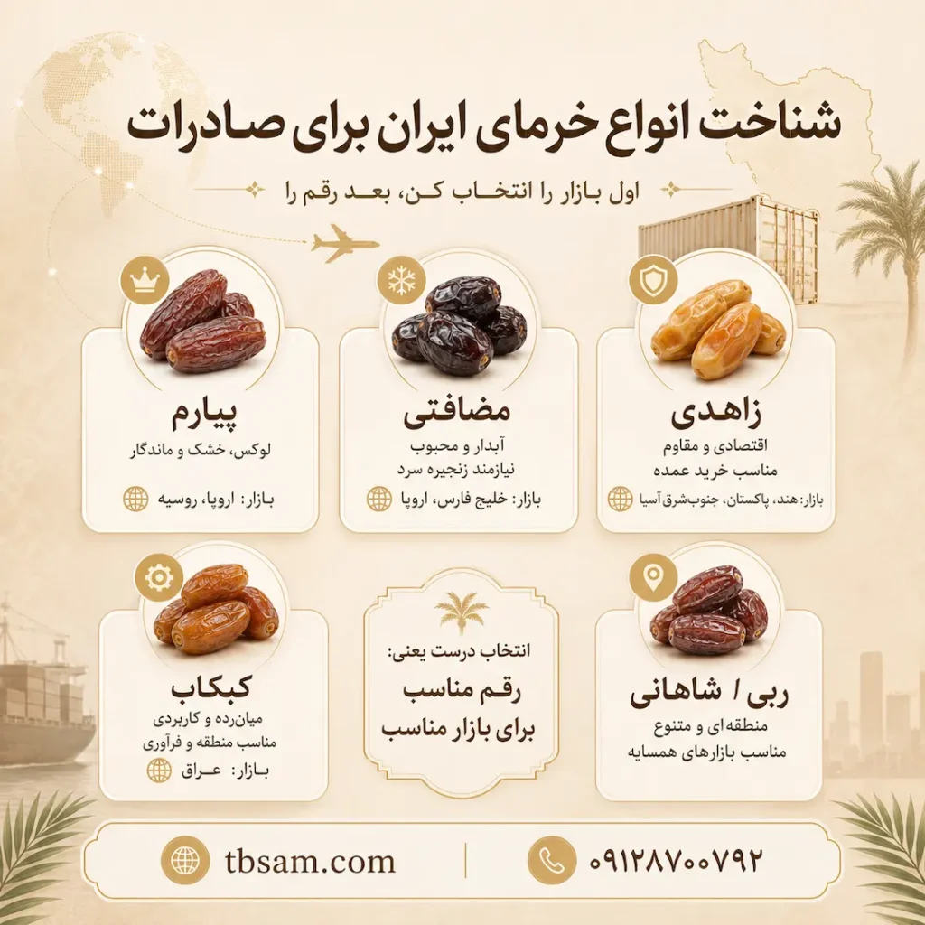 شناخت انواع خرمای ایران و انتخاب رقم مناسب برای صادرات