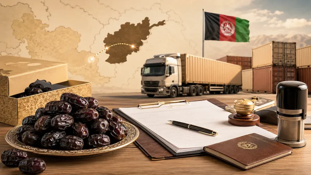 مدارک، تشریفات گمرکی و مجوزهای لازم برای صادرات خرما له افغانستان