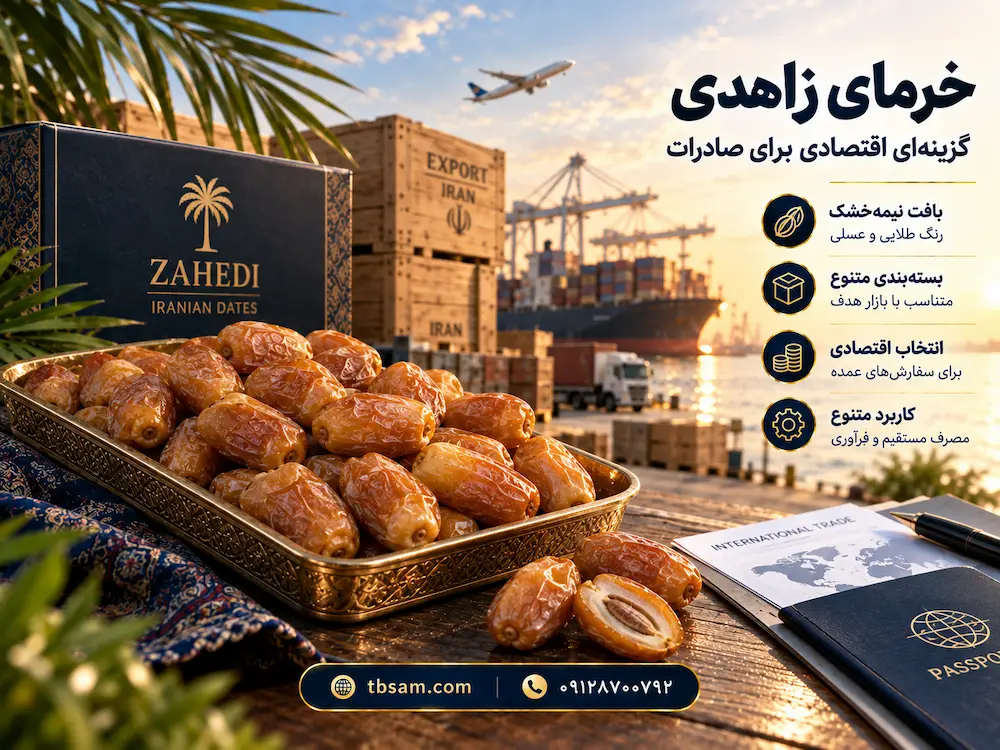 خرمای زاهدی برای صادرات